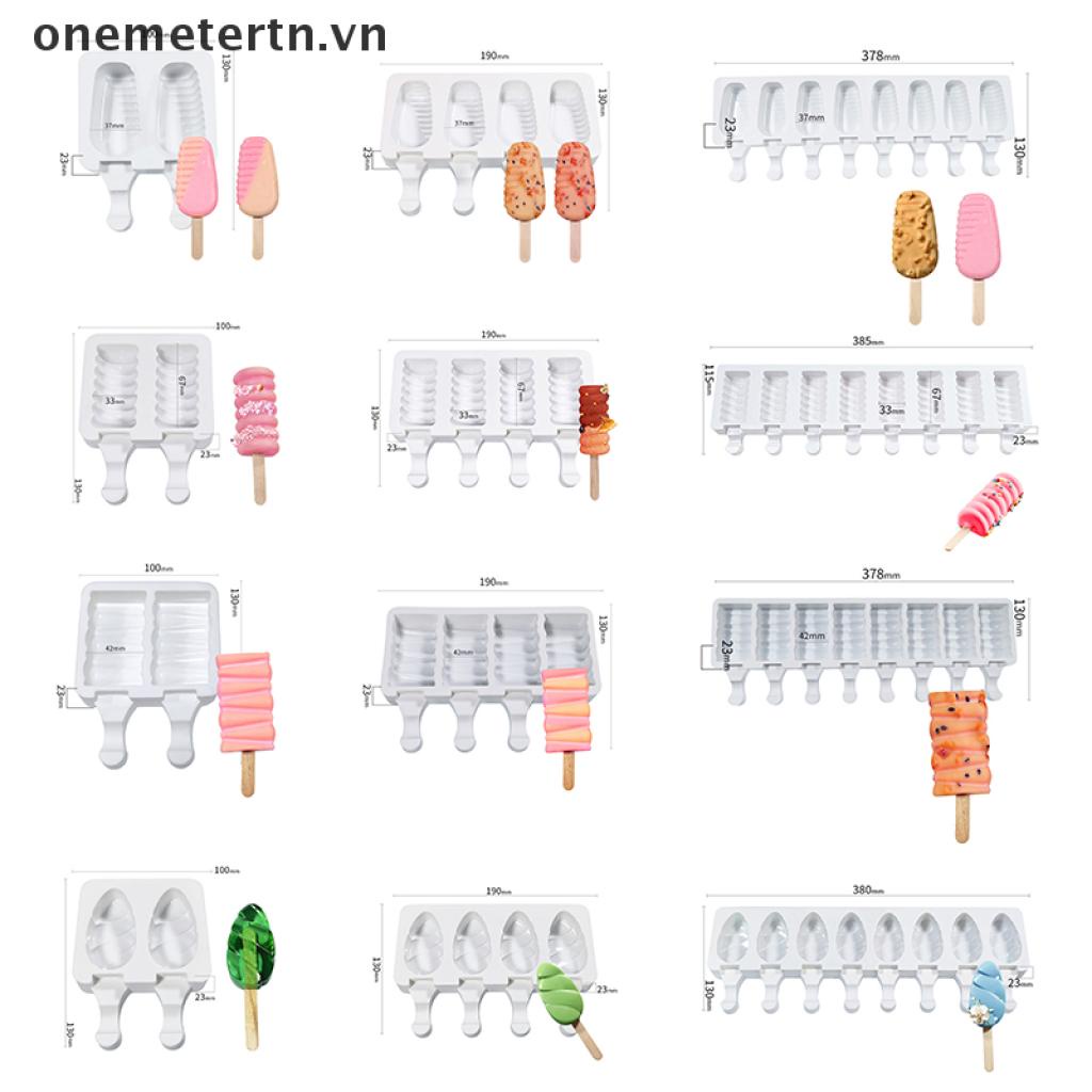 【onemetertn】 Ice Cream Molds 4 Cell Ice Cube Tray Popsicle Maker DIY Homemade Freezer Ice [VN]