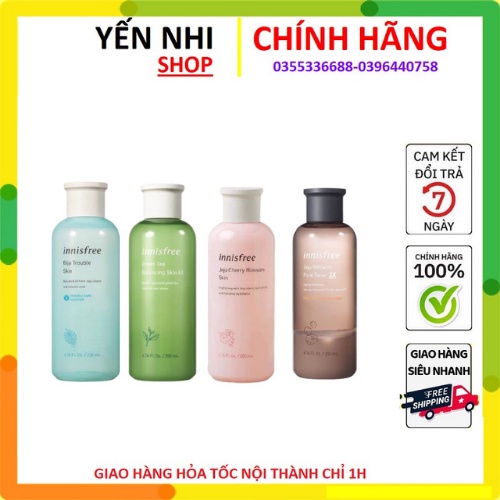 [HÀNG CÔNG TY] Toner Innisfree  200ml các loại.