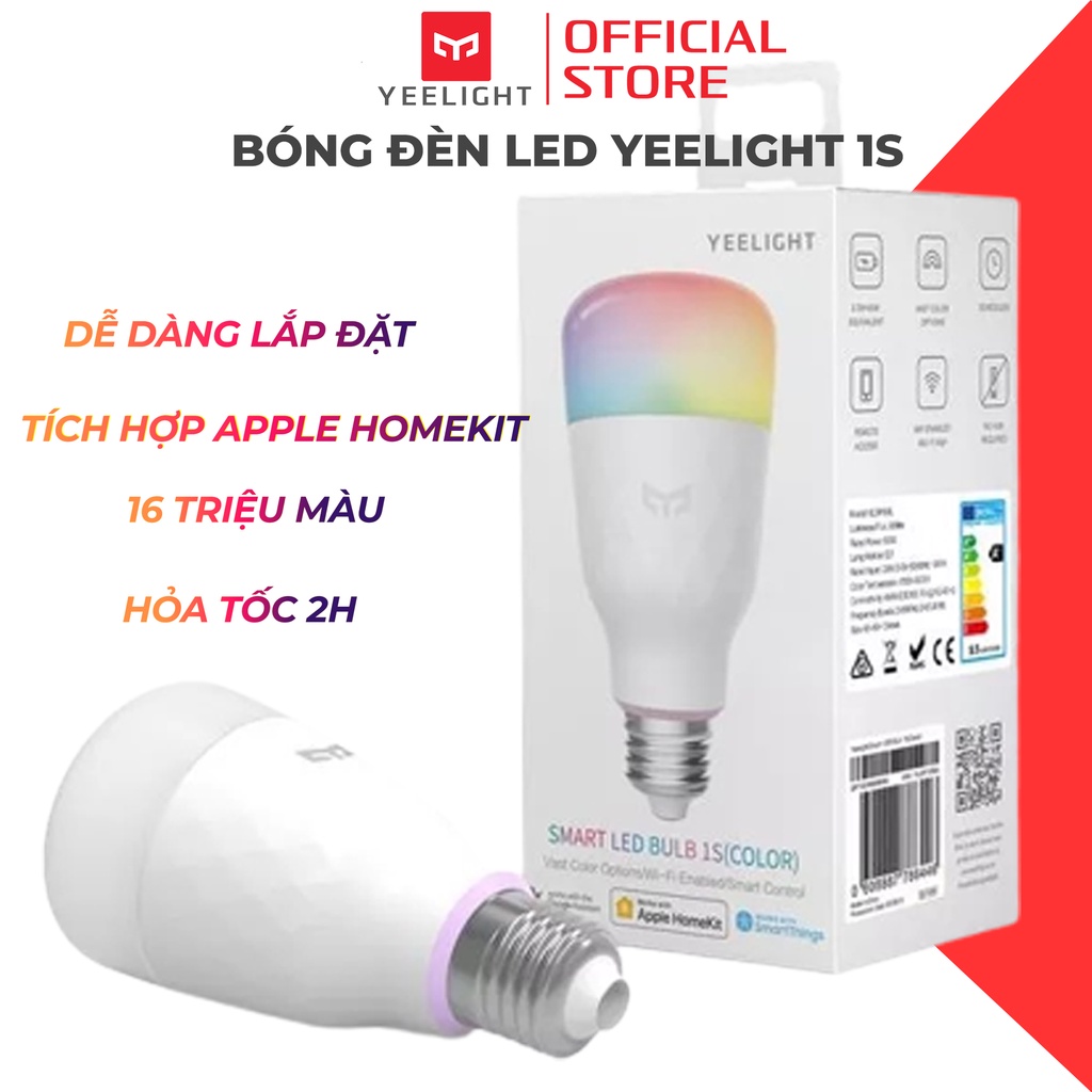 Đèn Thông Minh Yeelight 1S phiên bản 2021 - Tương thích Apple HomeKit - Bảo hành chính hãng 12 tháng