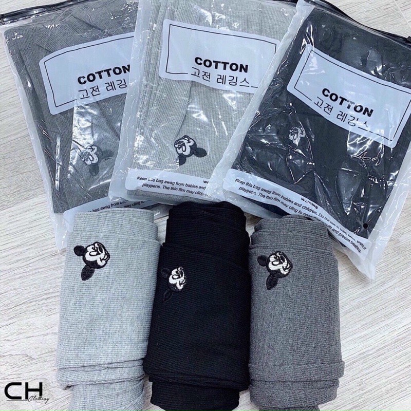 Quần Legging Len Tăm Thêu Chuột Mẫu Mới