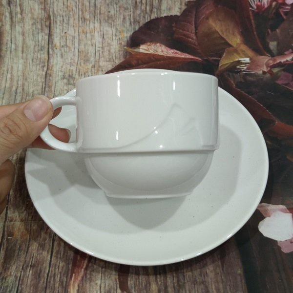 Tách uống cà phê capuchino, latte sứ Minh Long - bộ tách uống cà phê