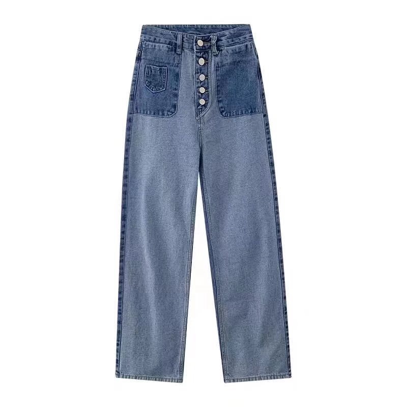 Quần jean dài IELGY lưng cao màu sắc sáng thời trang cho nữ