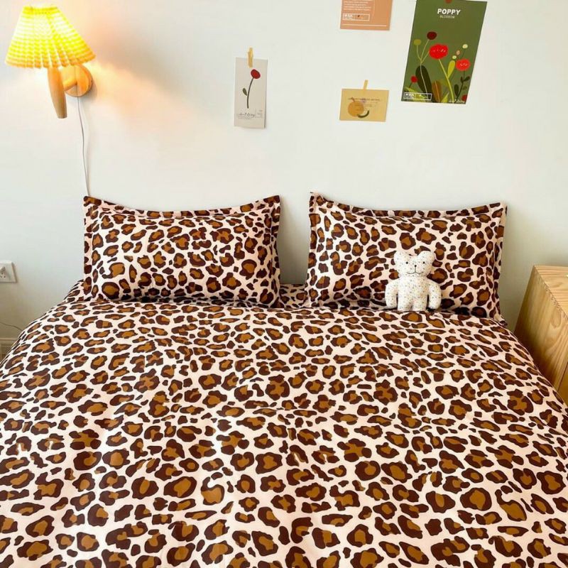 Bộ cotton poly Báo Nâu