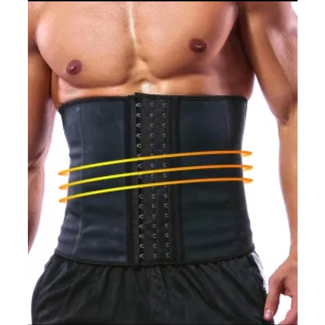 Áo nịt eo dành cho huấn luyện viên thể hình NAM với đai lưng thép thoát mồ hôi La tex 100%- size 3XL-nhìn body đẹp
