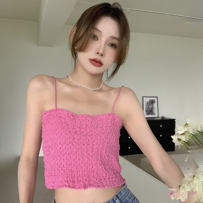 Áo Croptop Hai Dây Màu Sắc Trơn Thời Trang Mùa Hè Dành Cho Nữ