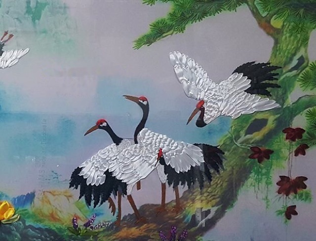 Tranh thêu ruy băng 150x80cm