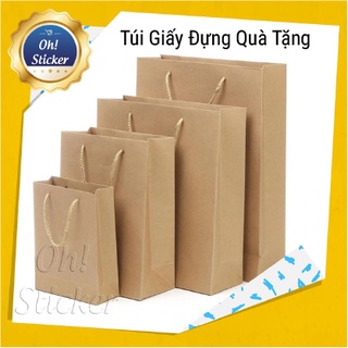 Túi Giấy Đựng Quà Tặng - Nhiều Kích Cỡ - Túi Giấy Kraft Có Quai | Oh Sticker Shop