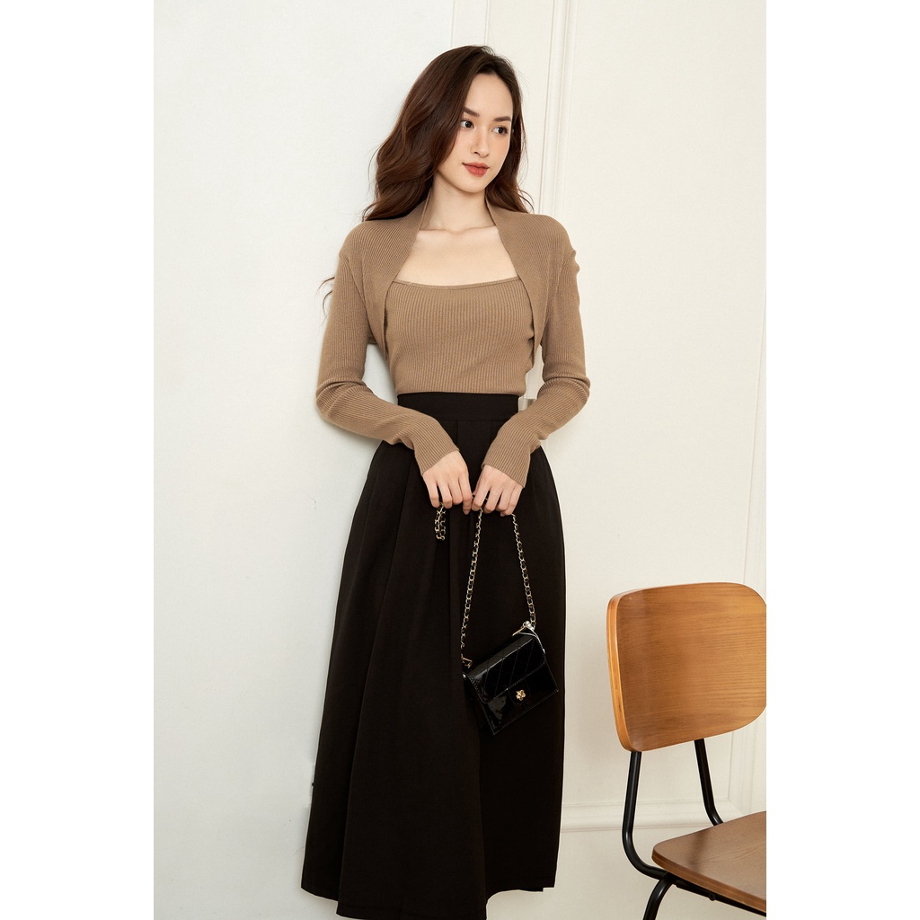 Len tăm gân cổ vuông vạt ngoài TIIN STORE G21092 | BigBuy360 - bigbuy360.vn