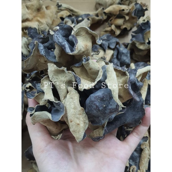 Nấm mèo đen mộc nhĩ hai da loại đẹp, tai to, sạch gốc.