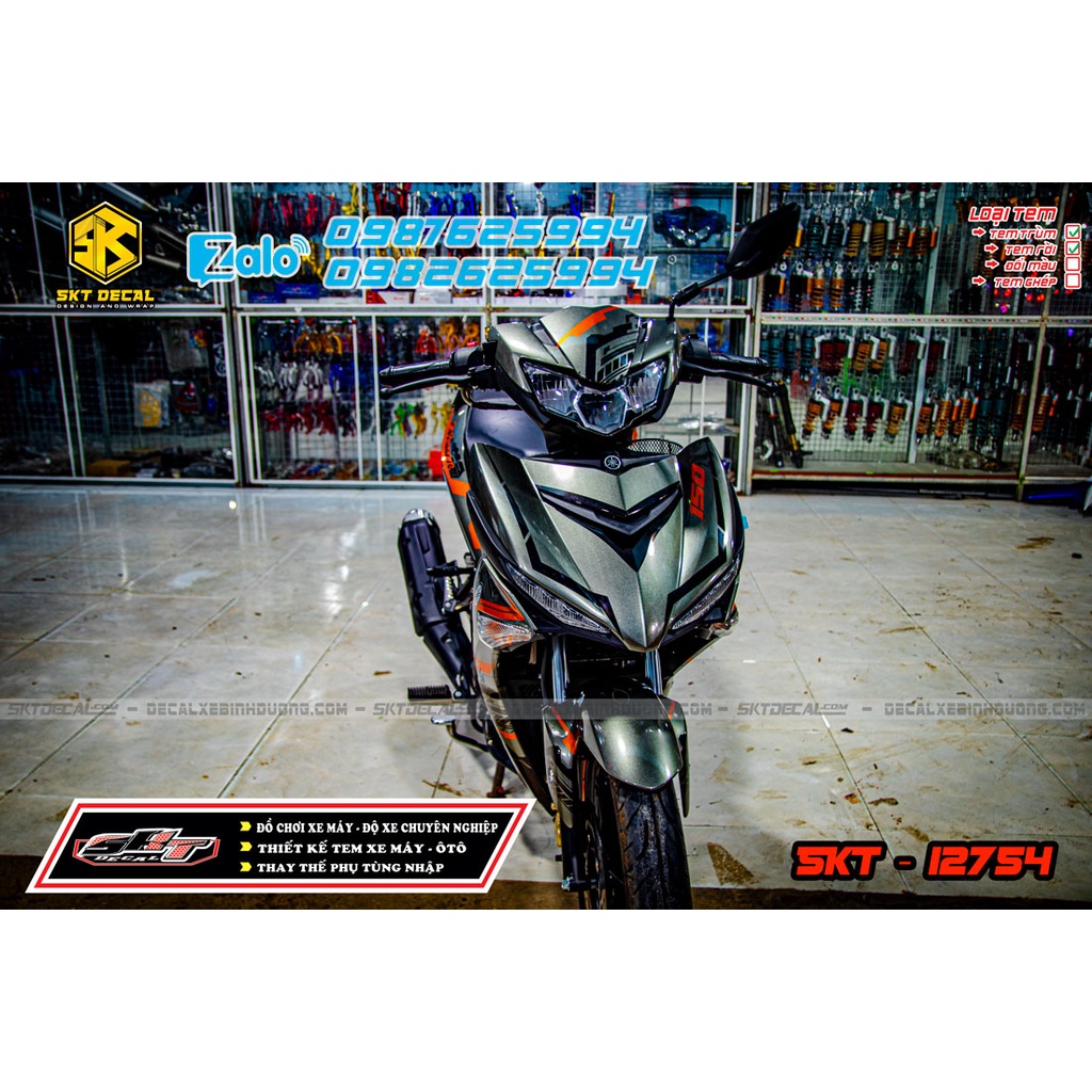 Tem trùm exciter 150 xám cam chỉ king