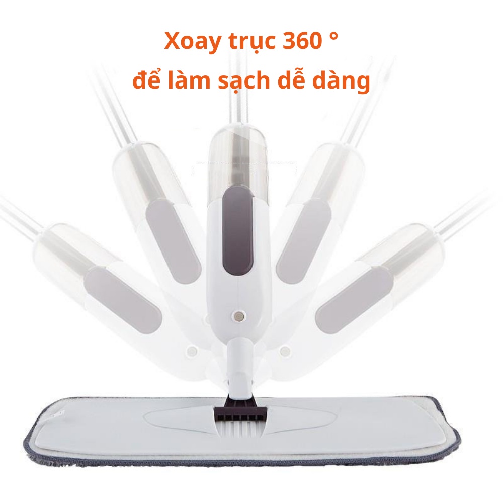 Chổi Lau Nhà Phun Sương Xoay 360 , Cây Lau Nhà Tự Vắt Thông Minh Phun Sương 88326