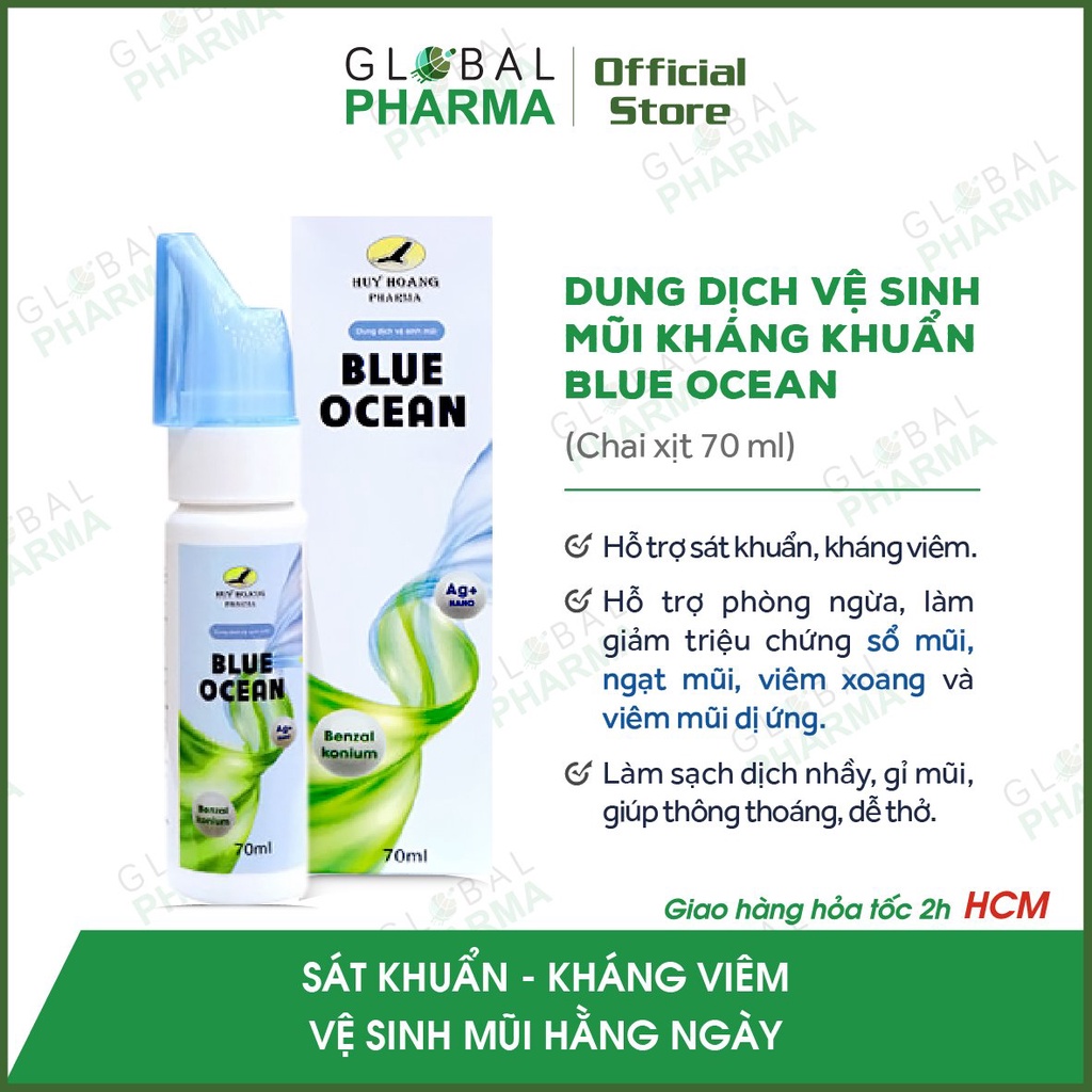 Xịt Mũi Kháng Khuẩn Nano Bạc Blue Ocean (Người lớn/Trẻ em)