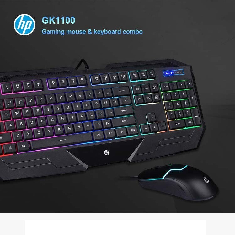 BỘ PHÍM CHUỘT HP GK 1100 ĐEN LED