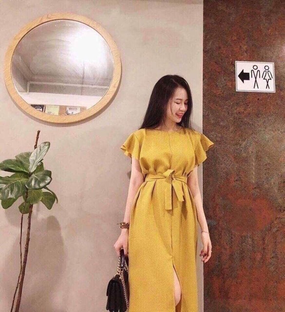 Đầm Tay Cánh Tiên cột eo vàng KÈM ẢNH THẬT | BigBuy360 - bigbuy360.vn