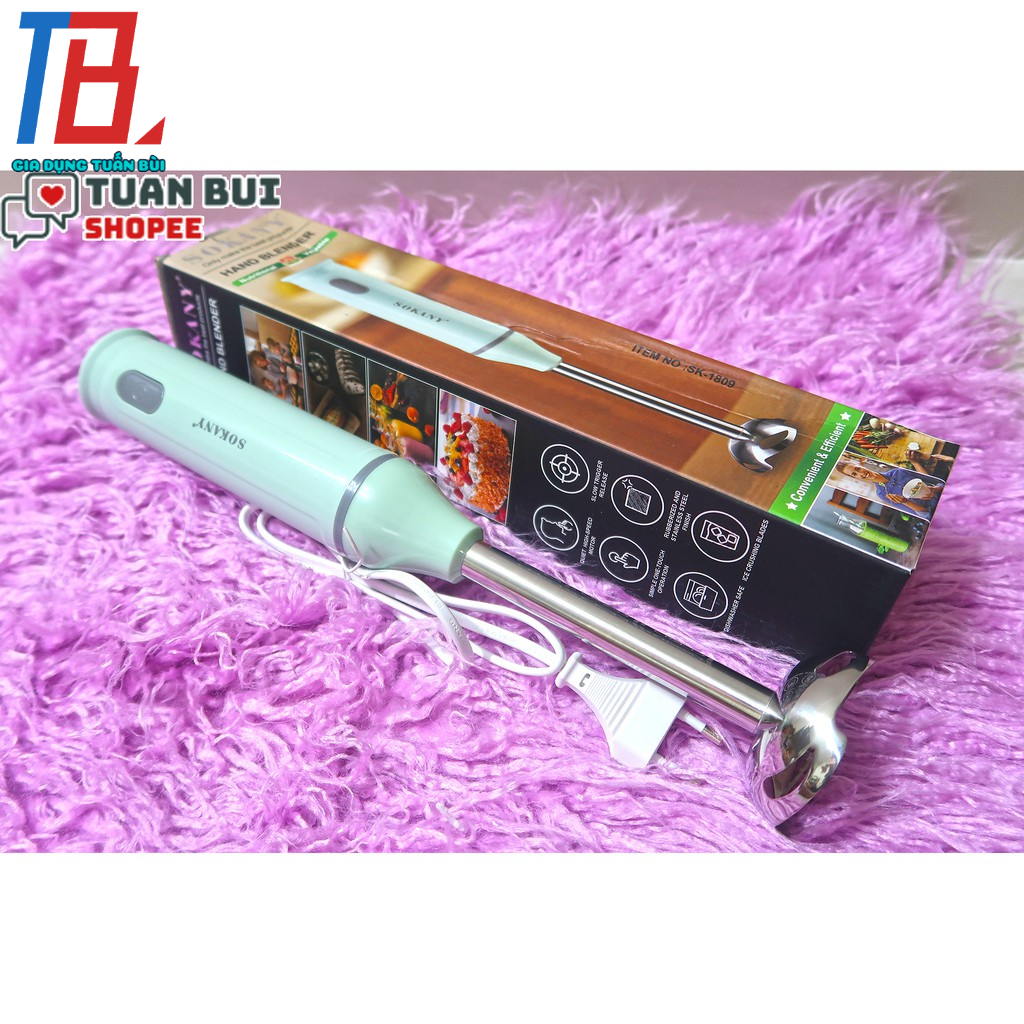 Máy xay cầm tay Sokany SK-1809 Công suất 200W đa năng xay cháo ăn dặm cho bé, chọn mẫu dưới phân loại