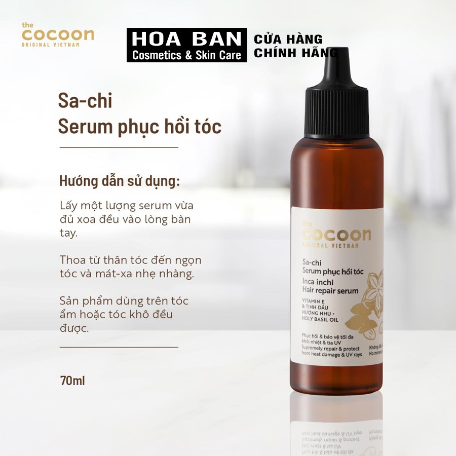 Serum Sa-chi phục hồi tóc Cocoon 70ml (Ince inchi Hair repair serum)