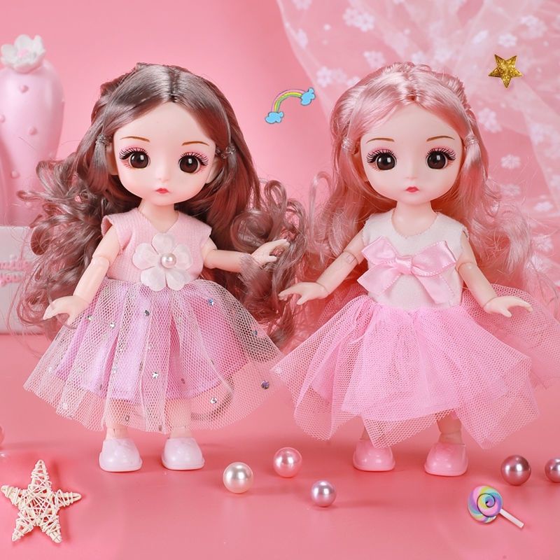 Búp bê barbie 17cm và quần áo giày xinh xắn