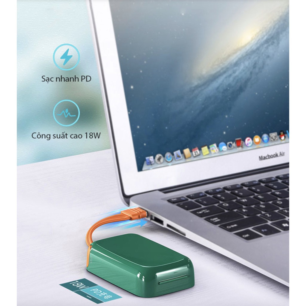 Pin sạc dự phòng thông minh 2in1 EARY Charging Mate 7500mAh dùng được Macbook - Home and Garden