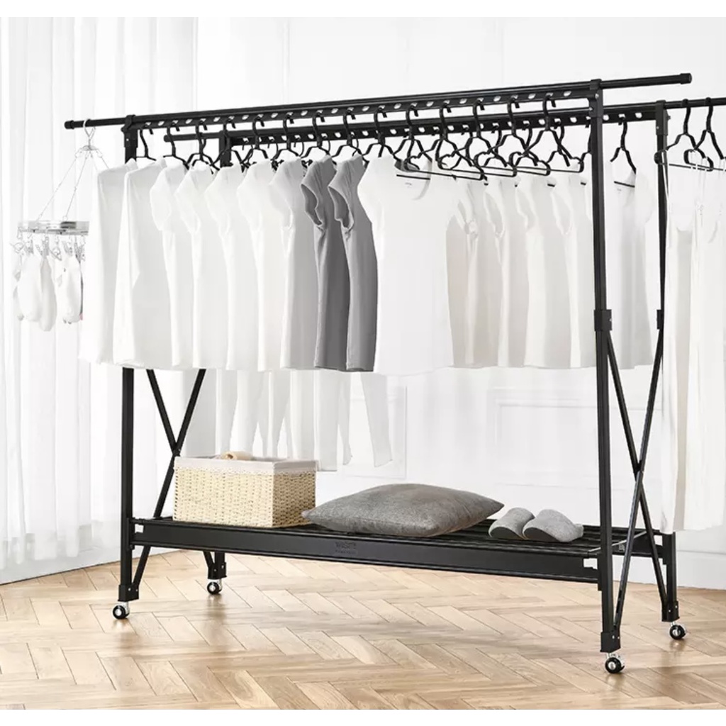 GIÁ TREO QUẦN ÁO CAO CẤP DÀI 1M4, CÓ CHỖ ĐỂ GIẦY,BẢO HÀNH 2 NĂM,TẶNG 10 MÓC ÁO