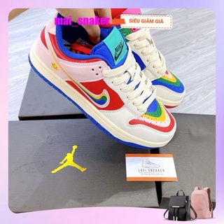 Giày sneaker 7 màu, giày sneaker cầu vồng mới cho nam nữ 2022 full bill box