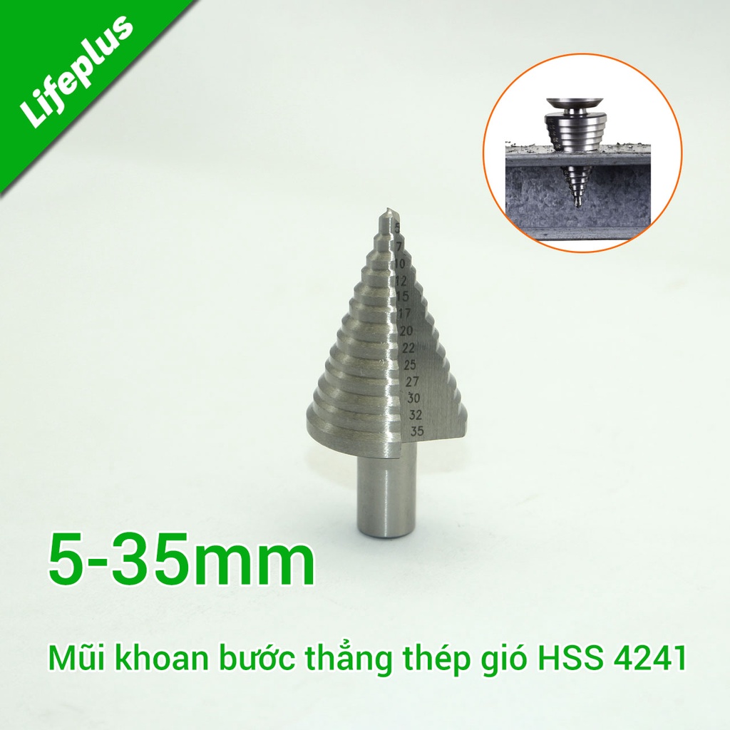 Mũi khoan bước thẳng chuôi tròn HSS 4241 phủ kim cương