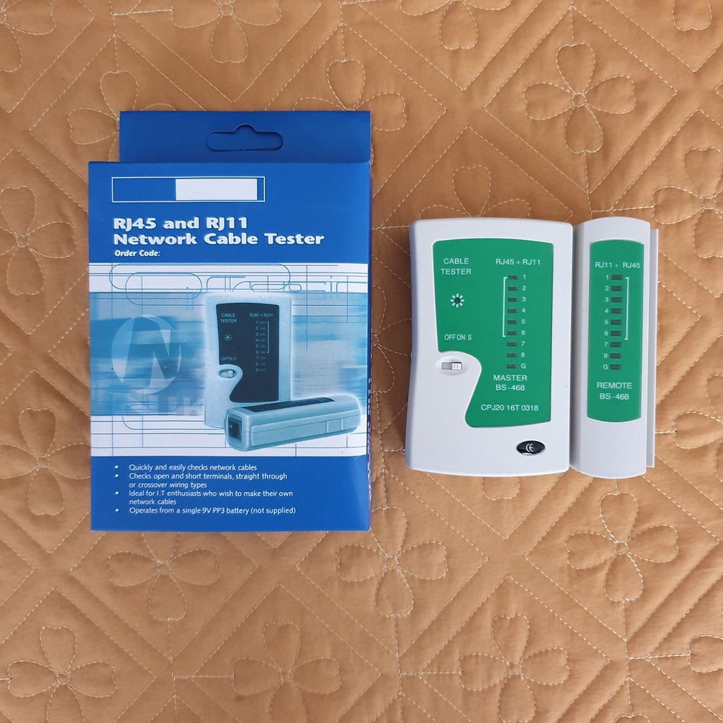 Hộp test dây mạng RJ45 _ RJ 11 đa năng+ Tặng pin 9v