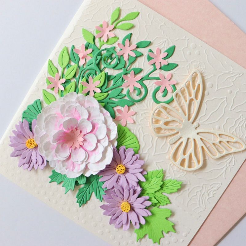THIỆP HANDMADE, THIỆP HOA 3D, THIỆP HOA NỖI