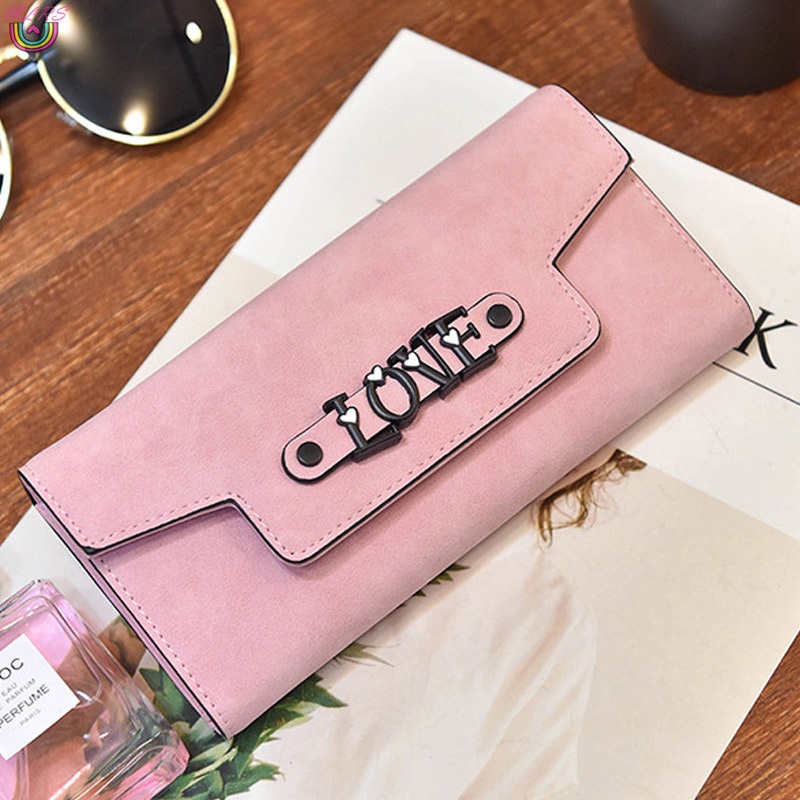 MS 1 Pcs Women Wallet Purse Long Design PU Leather Love Fashion Durable for Money Cards