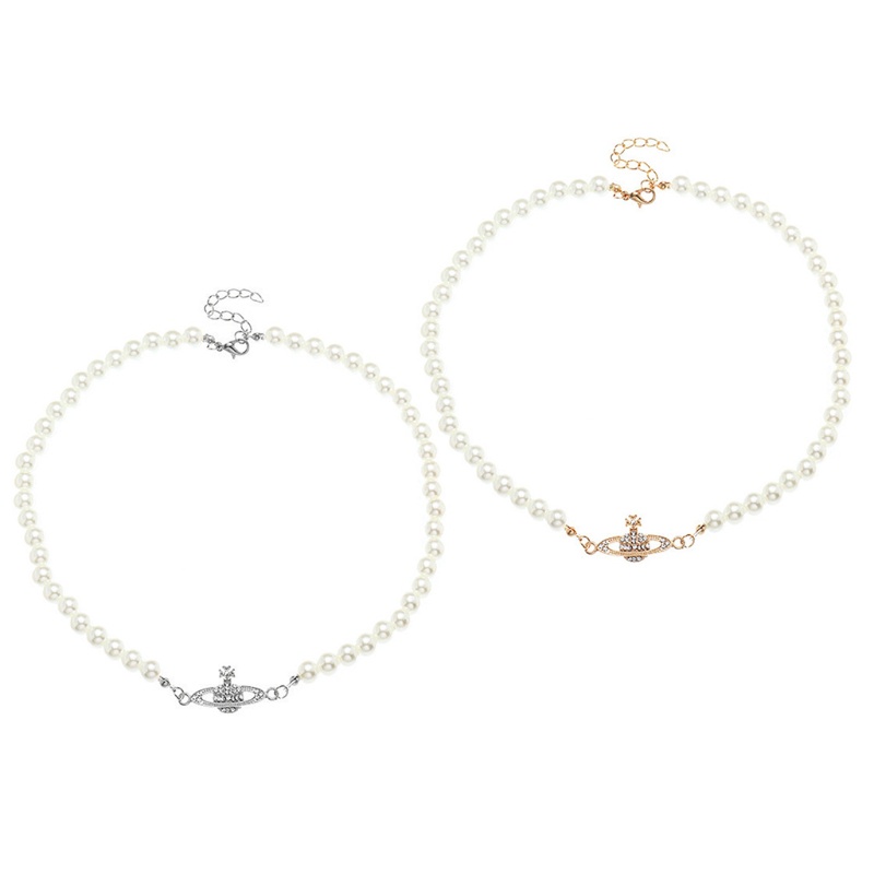 Vòng cổ choker hạt ngọc trai mặt hành tinh thời trang cho nữ