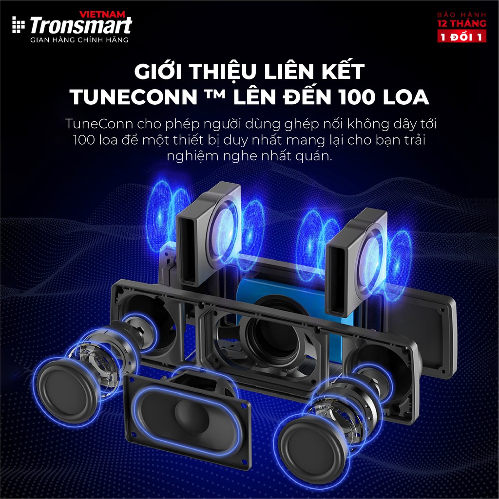 Loa Bluetooth mini 5.0 Tronsmart Studio 30W Chống nước IPX4 Ghép nối 100 loa - Chính hãng - Bảo hành 12 tháng 1 đổi 1