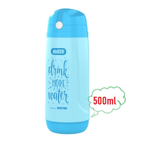 Bình nước học sinh giữ nhiệt Matsu Duy Tân dung tích 350ml / 500ml in hình dễ thương chất liệu nhựa cao cấp no.1246