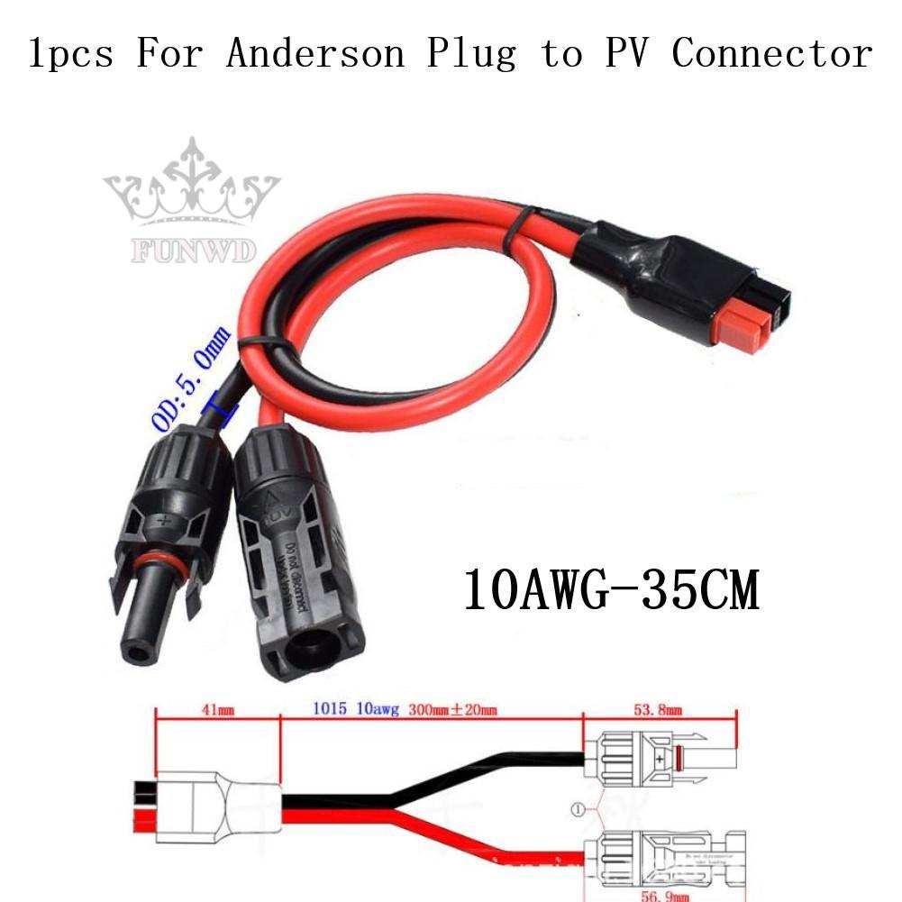 【FUNWD】1x For Anderson Plug To Solar Panel Cable Wiring Adapter Connector 35cm Replace