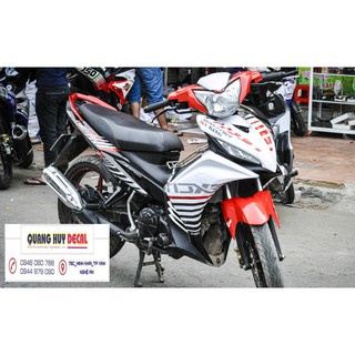 Tem trùm exciter 135 trắng đỏ đen, độ team decal xe ex dán đời 2011-2014