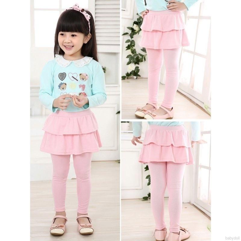 Quần Legging Cotton Giả Váy Cho Bé Gái