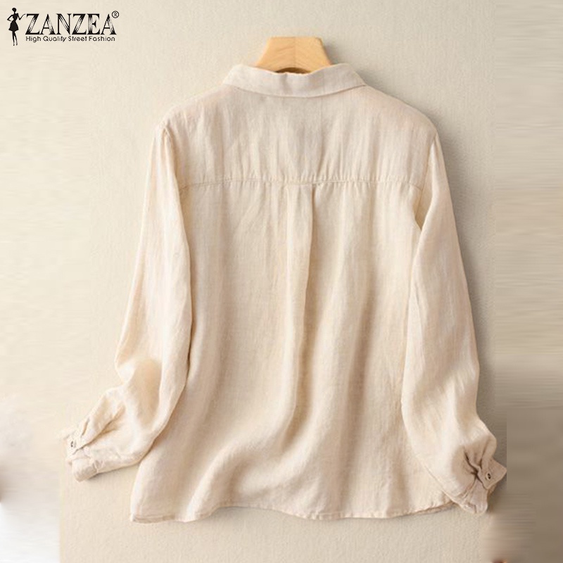 Áo sơ mi Zanzea tay dài cổ bẻ nút cài thời trang nữ tính thanh lịch