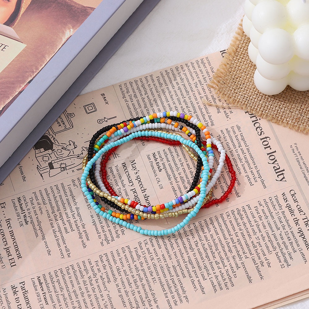 Lắc Chân Xỏ Hạt Thủ Công Nhiều Màu Sắc Phong Cách Bohemian Mới