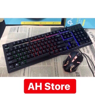Combo bàn phím + chuột logo hình con báo - bàn phím led