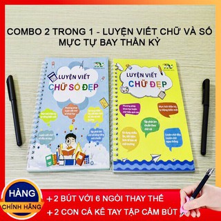 Combo 2 bộ luyện viết chữ số đẹp kèm bút mực thần kỳ tự động biến mất