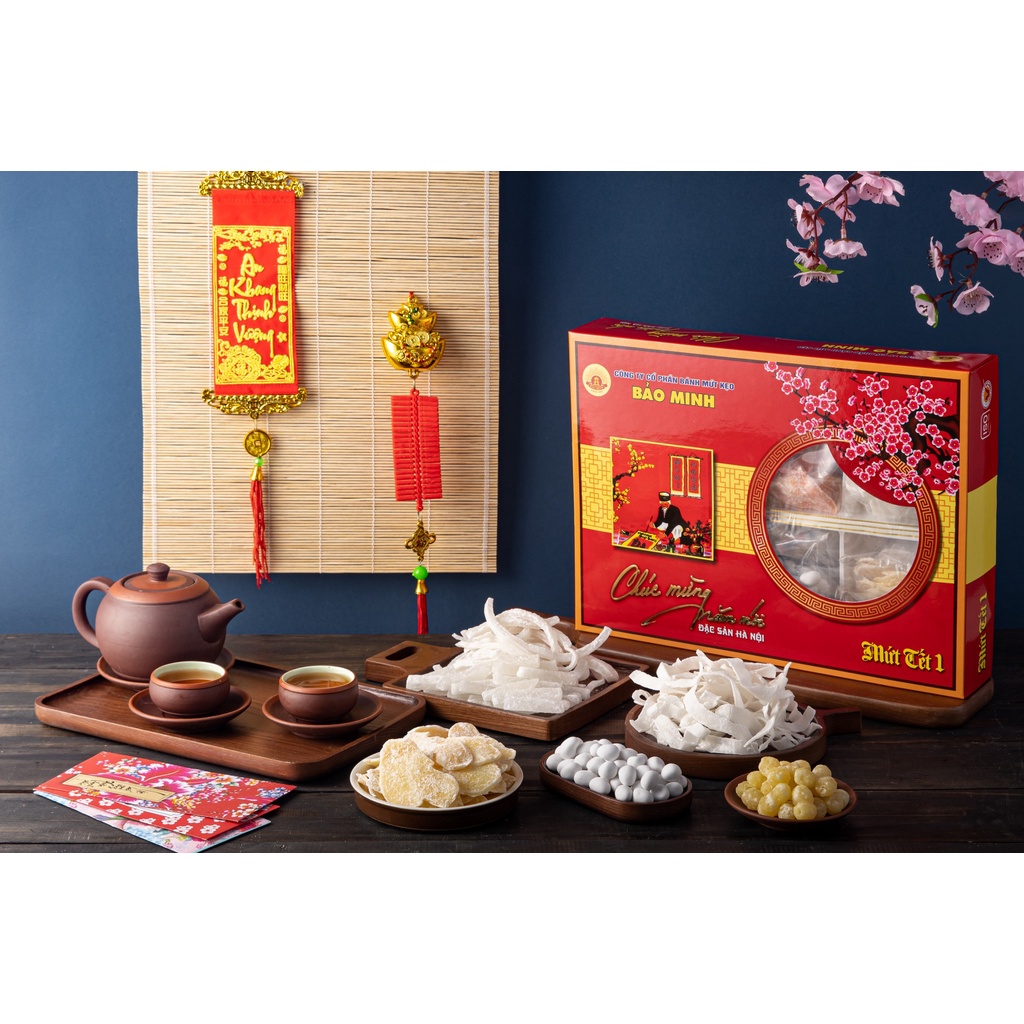 Hộp mứt thập cẩm đặc biệt mix trà Bảo Minh 400gr | BigBuy360 - bigbuy360.vn