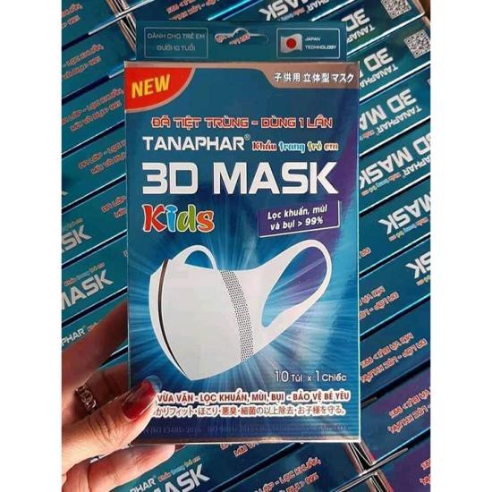 Hộp 10 chiếc khẩu trang trẻ em 3D mask TANAPHAR