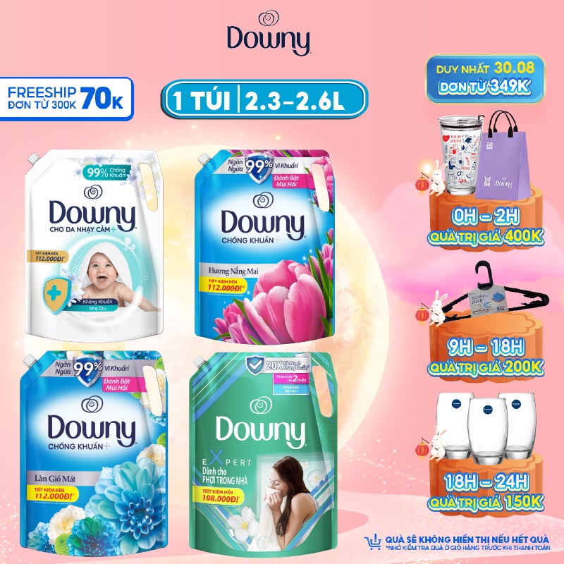 Nước Xả Vải Downy Nhiều Mùi Hương Túi 2.3L/ 2.6L