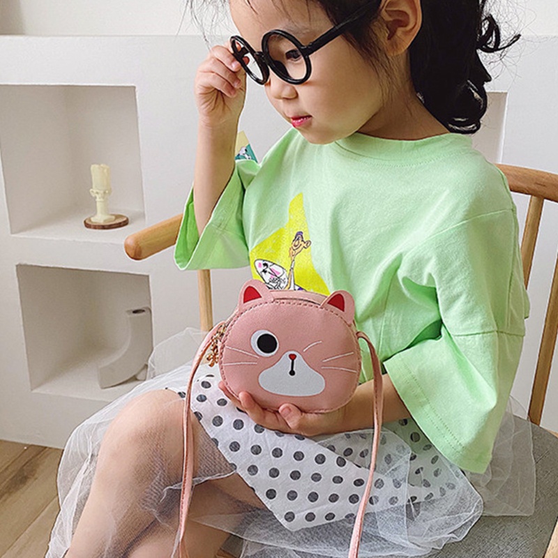 Túi Da Pu Đeo Chéo Mini In Họa Tiết Động Vật Hoạt Hình Đáng Yêu