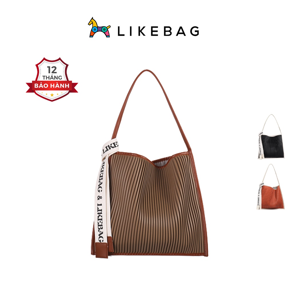 Túi xách nữ đeo vai LIKEBAG kẻ sọc thiết kế co giãn thời trang 219DJ6863 - LIBAGI