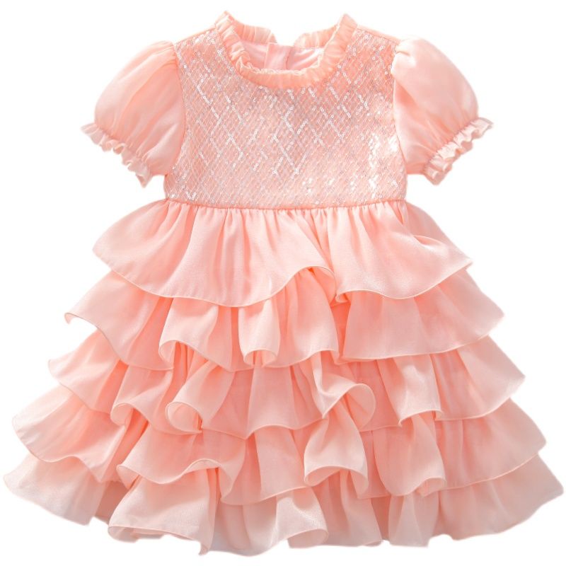 Đầm Công Chúa Phồng Ngắn Tay Dễ Thương Cho Bé Gái