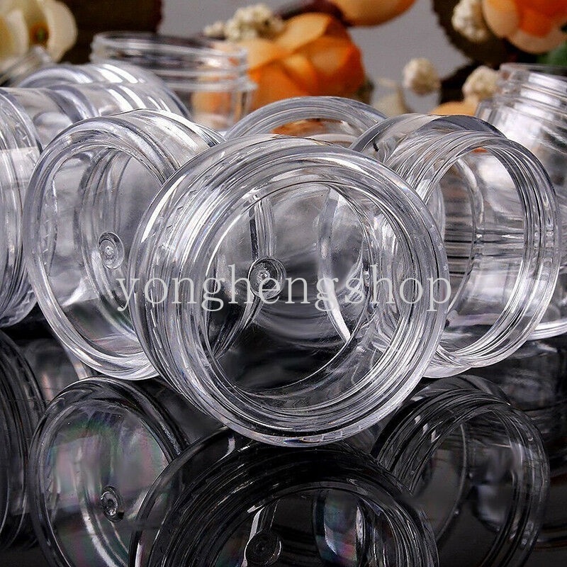 Set 10 hũ tròn mini đựng kem mỹ phẩm/ đồ trang điểm mang đi du lịch tiện lợi