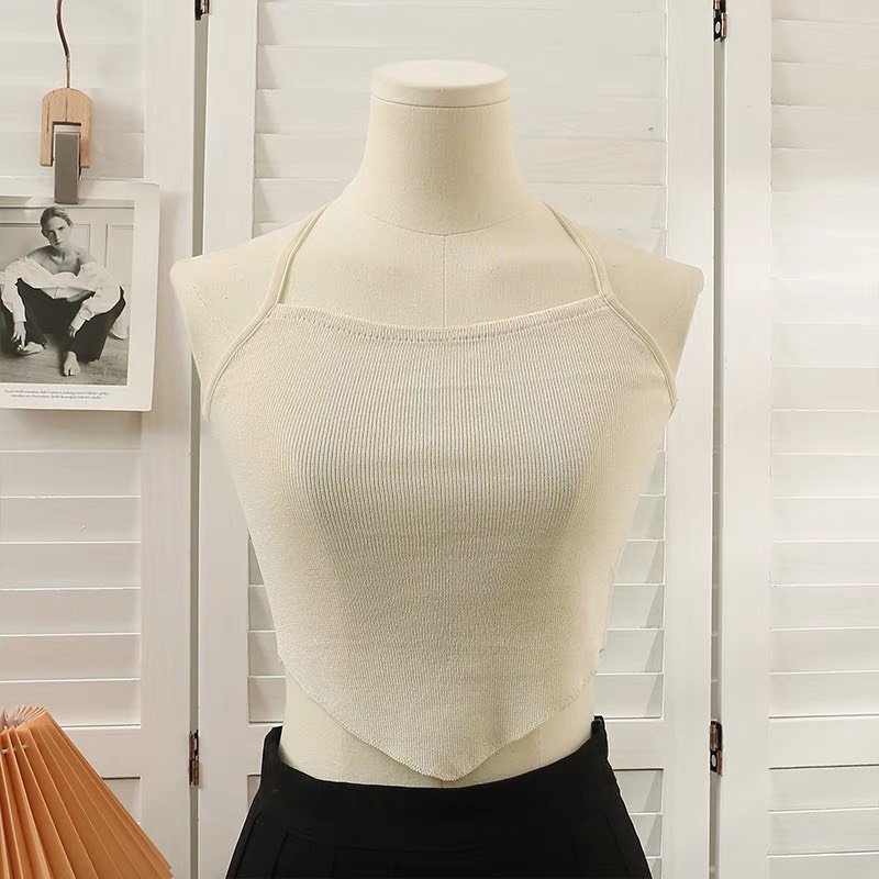 Áo Yếm Croptop Vạt Nhọn dáng Ôm Hở Lưng Quyến Rũ