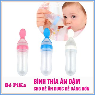 Bình thìa ăn dặm silicon cho bé - Bình thìa bón đồ ăn cho bé