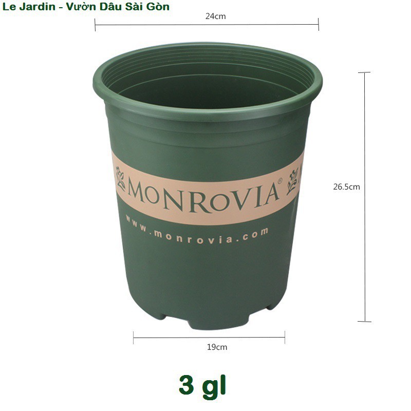 [HOT] Chậu Trồng Cây Monrovia 3gl &quot;24x26.5&quot; c/lượng, hg C/ty.