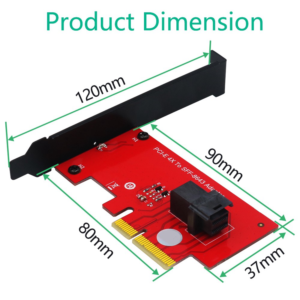 Card Chuyển Đổi Pci Express 4.0 X4 Sang Sff-8643 Mini-Sas Hd 36pin Cho U.2 (Sff-8639) Pcie-Nvme Ssd