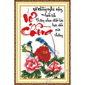 Tranh Thêu Chữ Thập VỢ CHỒNG (222252)&gt; 49×75cm,Chưa Thêu